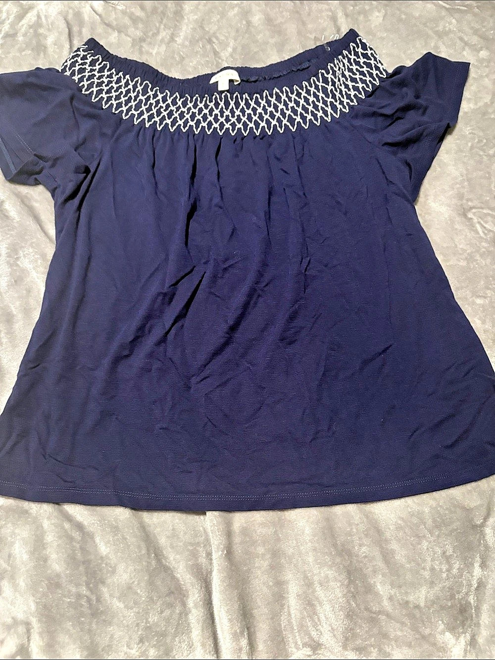 Laura Short Sleeve Top in Blue Size Large Like New